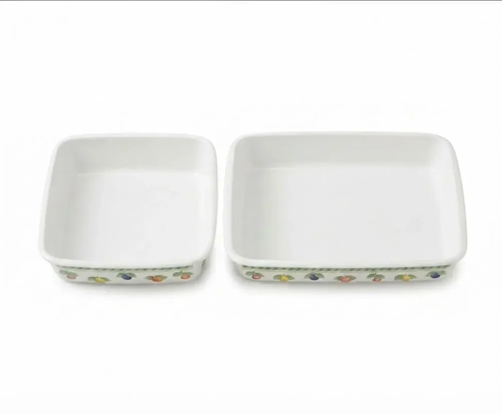 French Garden Fleurence Villeroy & Boch Enamelware Baking Pans Set of 2
